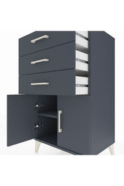 Hyperion Komodin Tek Raflı 3 Çekmeceli 2 Kapaklı 60x44x106 - S48M009V5B