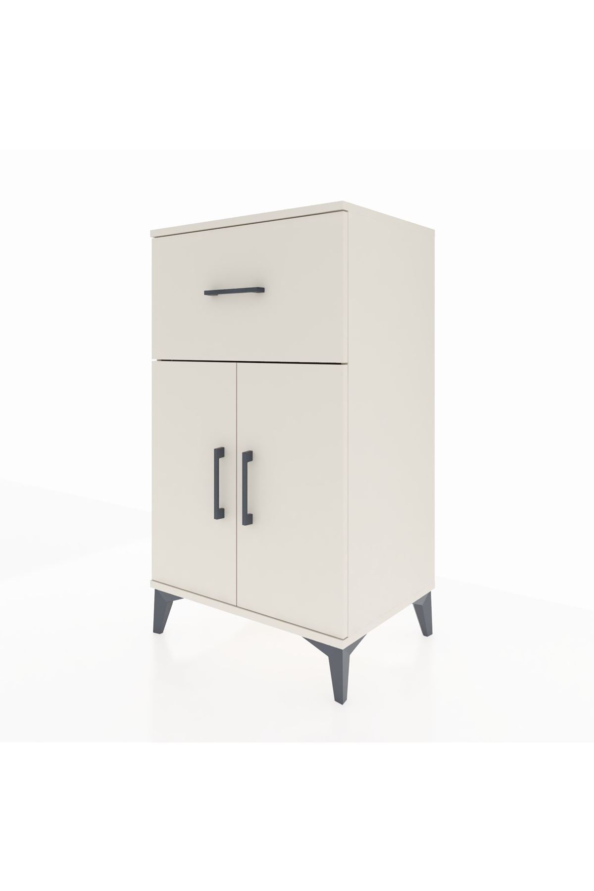 Hyperion Komodin Tek Raflı Tek Çekmeceli 2 Kapaklı 60x44x106 - S48M010V1B