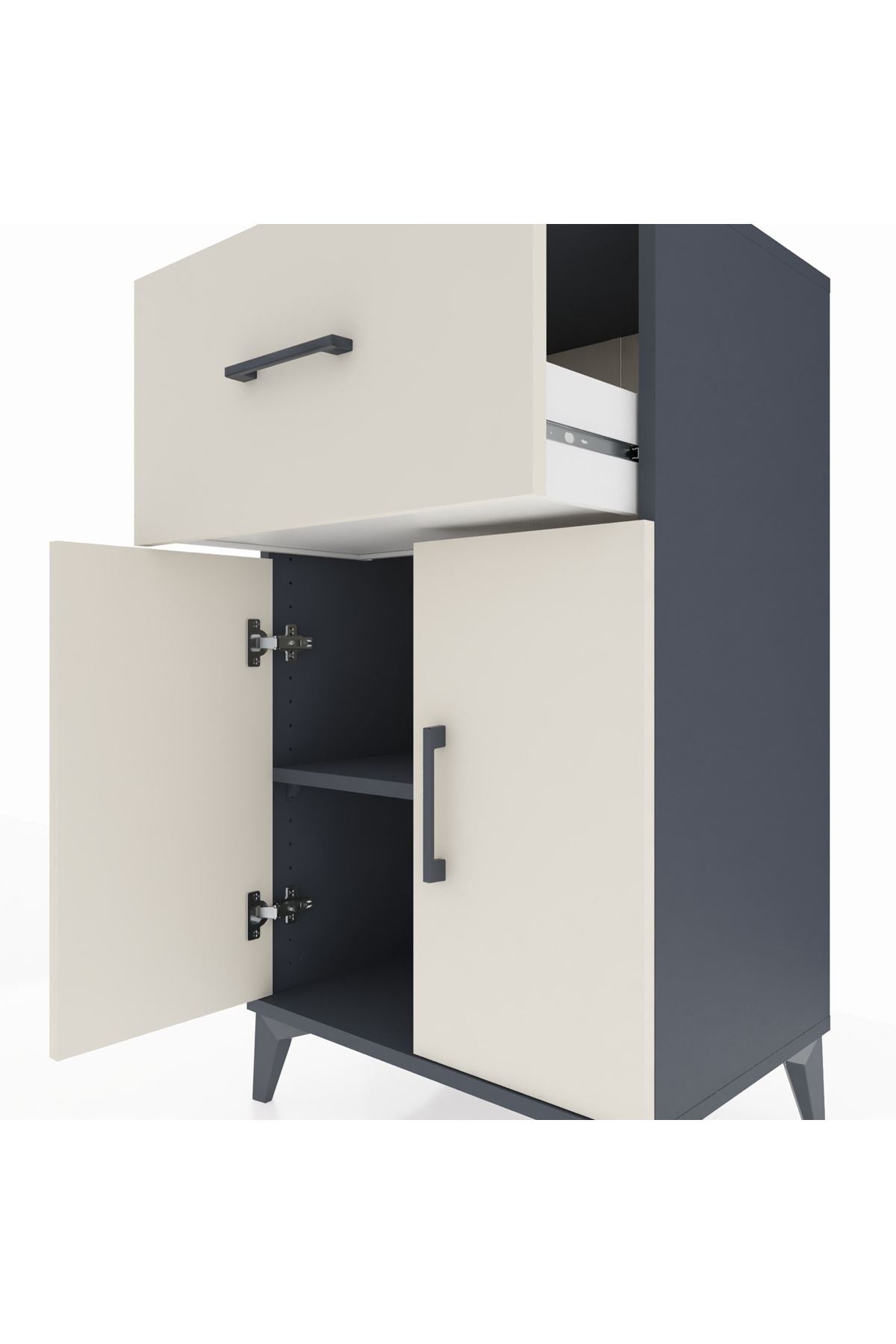 Hyperion Komodin Tek Raflı Tek Çekmeceli 2 Kapaklı 60x44x106 - S48M010V4B