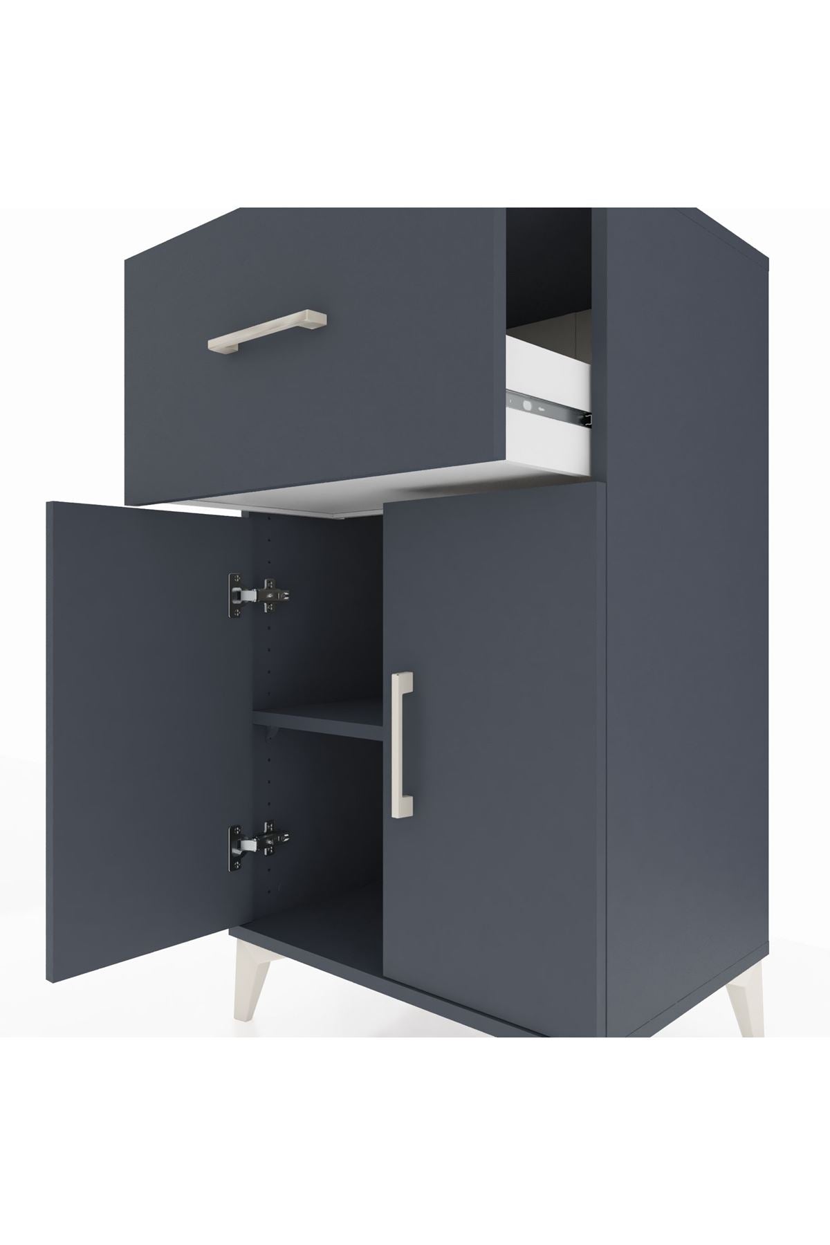 Hyperion Komodin Tek Raflı Tek Çekmeceli 2 Kapaklı 60x44x106 - S48M010V5B