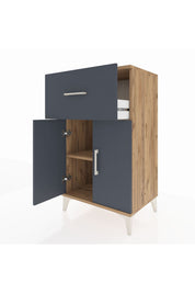 Hyperion Komodin Tek Raflı Tek Çekmeceli 2 Kapaklı 60x44x106 - S48M010V8B