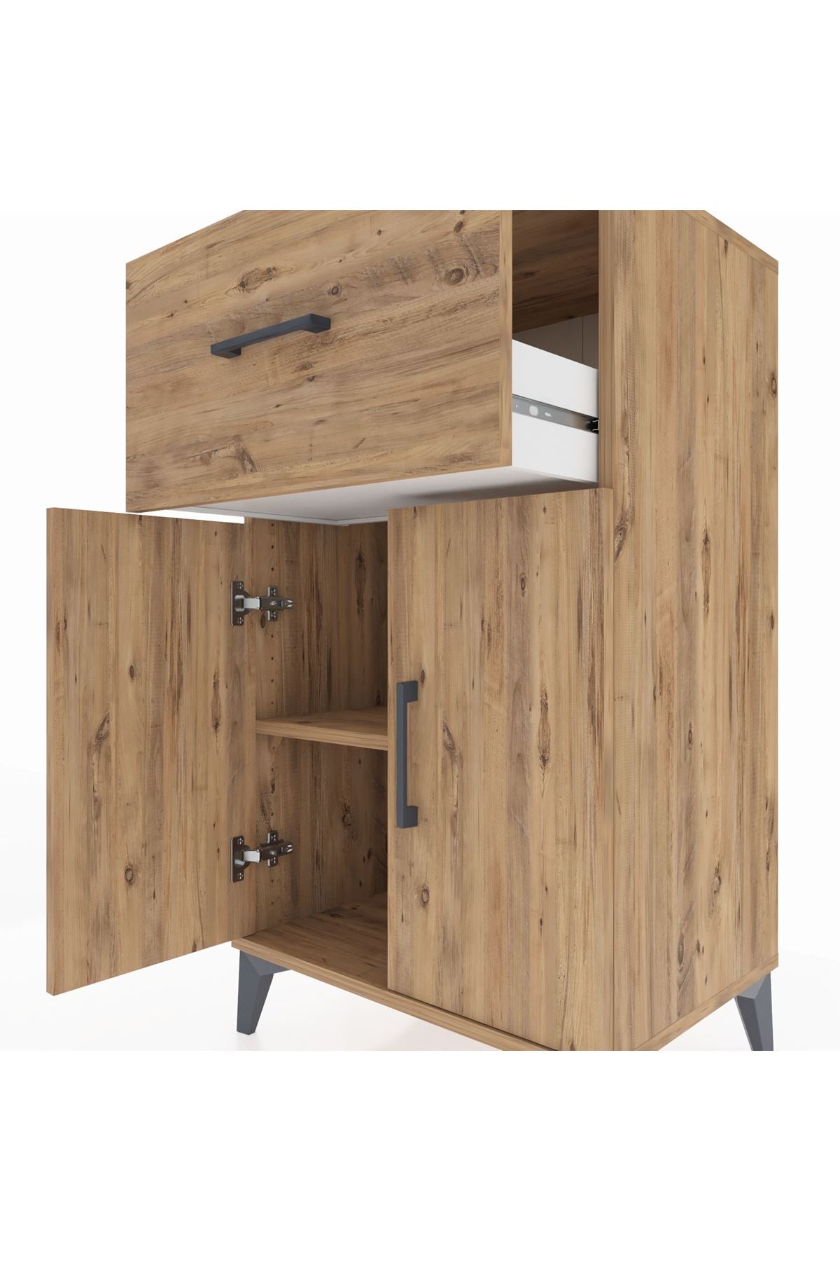 Hyperion Komodin Tek Raflı Tek Çekmeceli 2 Kapaklı 60x44x106 - S48M010V9B