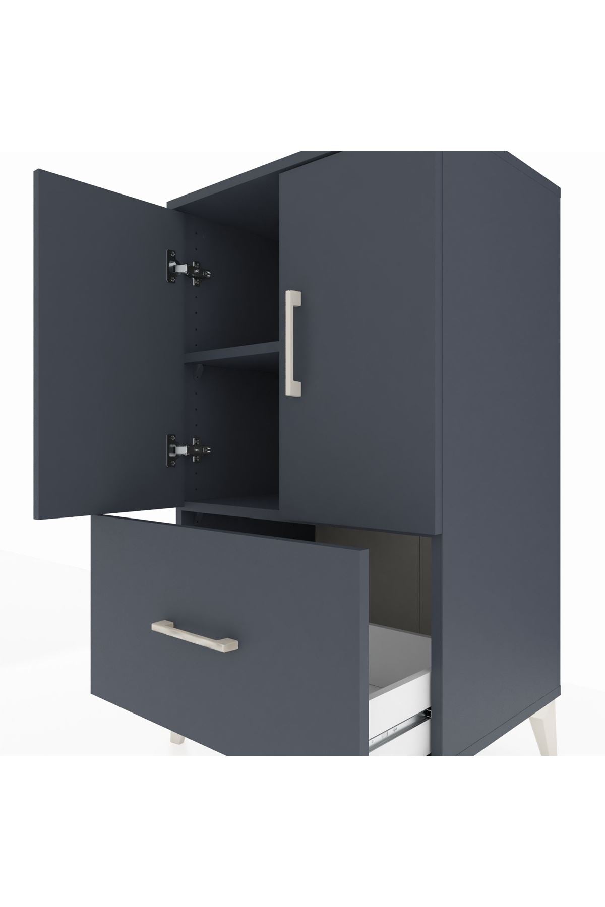 Hyperion Komodin 2 Raflı Tek Çekmeceli 2 Kapaklı 60x44x106 - S48M011V5B