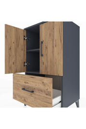Hyperion Komodin 2 Raflı Tek Çekmeceli 2 Kapaklı 60x44x106 - S48M011V6B