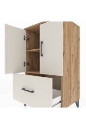 Hyperion Komodin 2 Raflı Tek Çekmeceli 2 Kapaklı 60x44x106 - S48M011V7B