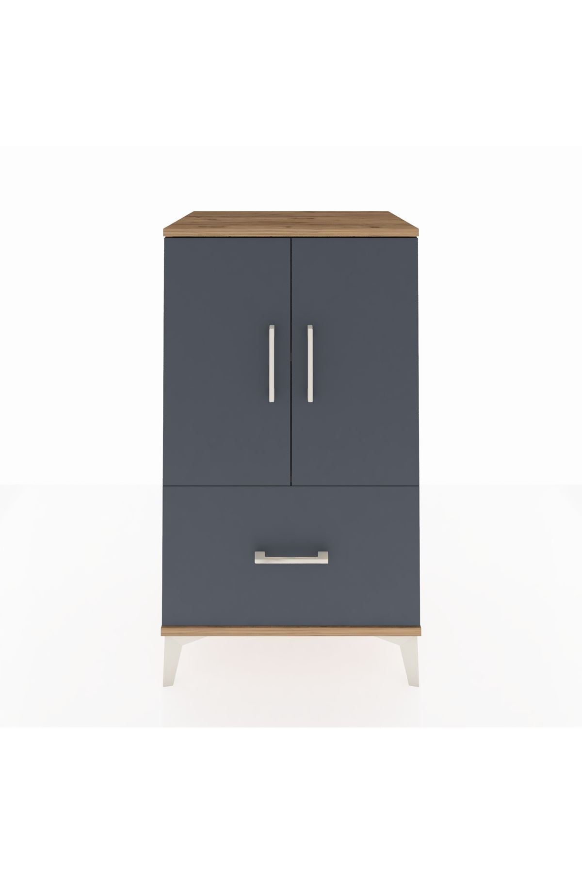 Hyperion Komodin 2 Raflı Tek Çekmeceli 2 Kapaklı 60x44x106 - S48M011V8B