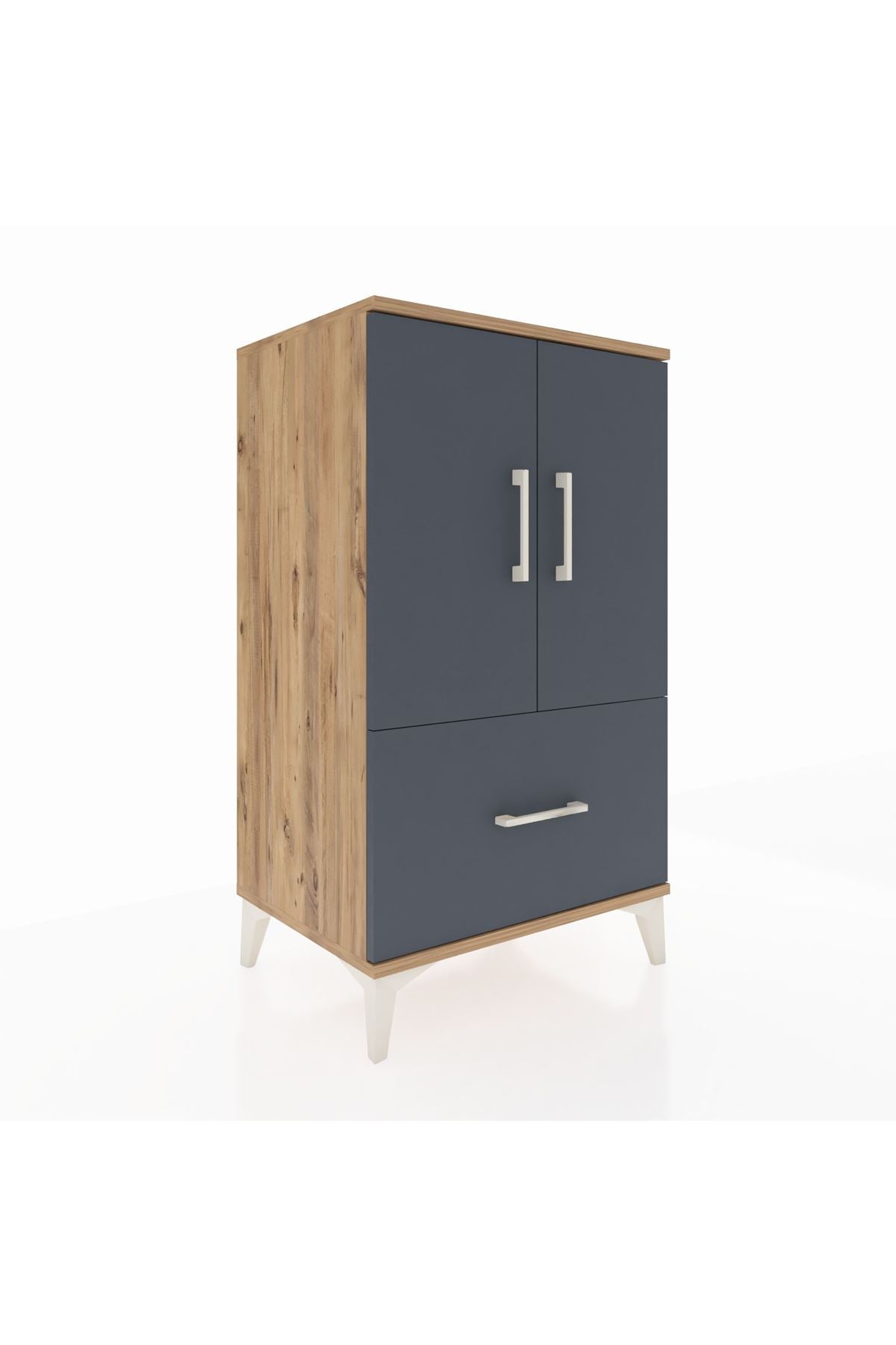 Hyperion Komodin 2 Raflı Tek Çekmeceli 2 Kapaklı 60x44x106 - S48M011V8B