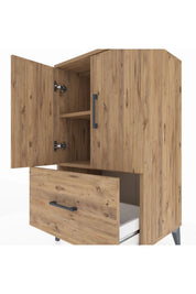 Hyperion Komodin 2 Raflı Tek Çekmeceli 2 Kapaklı 60x44x106 - S48M011V9B