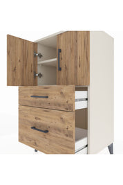 Hyperion Komodin 2 Raflı 2 Çekmeceli 2 Kapaklı 60x44x106 - S48M012V3B