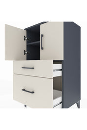 Hyperion Komodin 2 Raflı 2 Çekmeceli 2 Kapaklı 60x44x106 - S48M012V4B