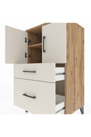 Hyperion Komodin 2 Raflı 2 Çekmeceli 2 Kapaklı 60x44x106 - S48M012V7B