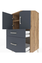 Hyperion Komodin 2 Raflı 2 Çekmeceli 2 Kapaklı 60x44x106 - S48M012V8B