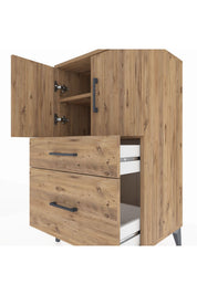 Hyperion Komodin 2 Raflı 2 Çekmeceli 2 Kapaklı 60x44x106 - S48M012V9B