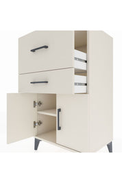 Hyperion Komodin Tek Raflı 2 Çekmeceli 2 Kapaklı 60x44x106 - S48M013V1B