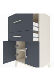 Hyperion Komodin Tek Raflı 2 Çekmeceli 2 Kapaklı 60x44x106 - S48M013V2B