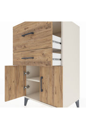 Hyperion Komodin Tek Raflı 2 Çekmeceli 2 Kapaklı 60x44x106 - S48M013V3B