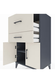 Hyperion Komodin Tek Raflı 2 Çekmeceli 2 Kapaklı 60x44x106 - S48M013V4B
