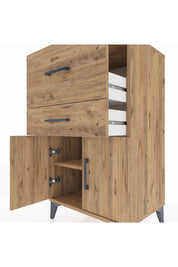 Hyperion Komodin Tek Raflı 2 Çekmeceli 2 Kapaklı 60x44x106 - S48M013V9B
