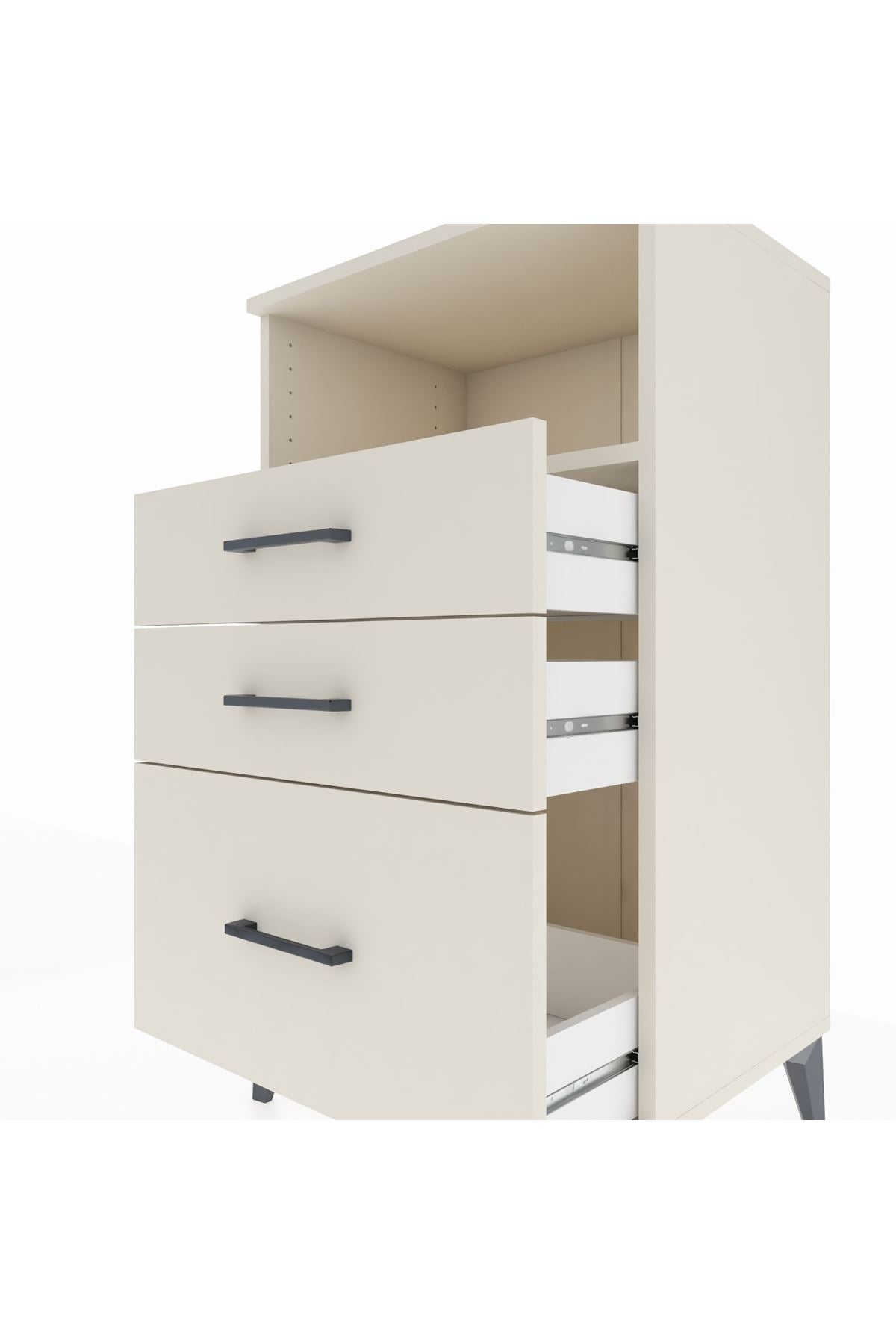 Hyperion Komodin Tek Raflı 3 Çekmeceli 60x44x106 - S48M014V1B