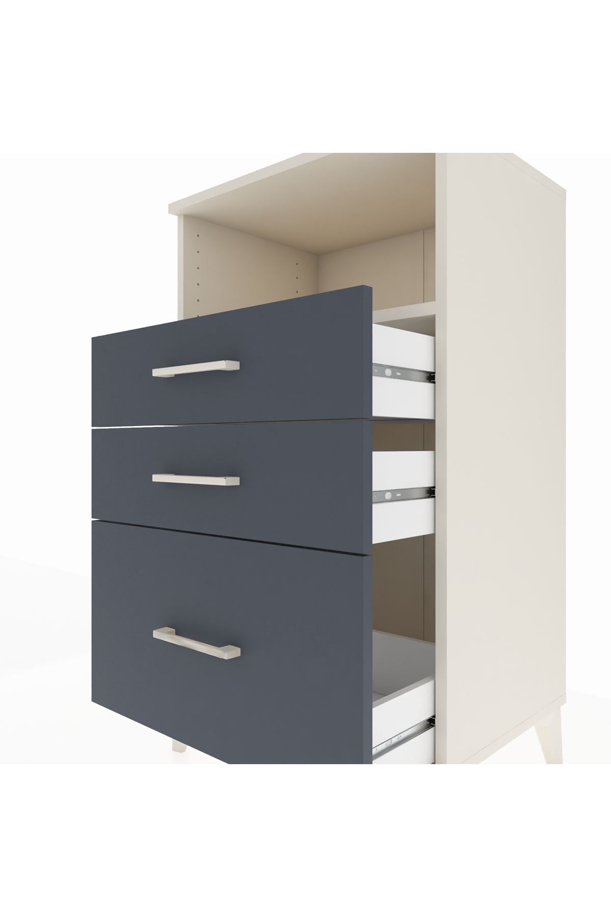 Hyperion Komodin Tek Raflı 3 Çekmeceli 60x44x106 - S48M014V2B