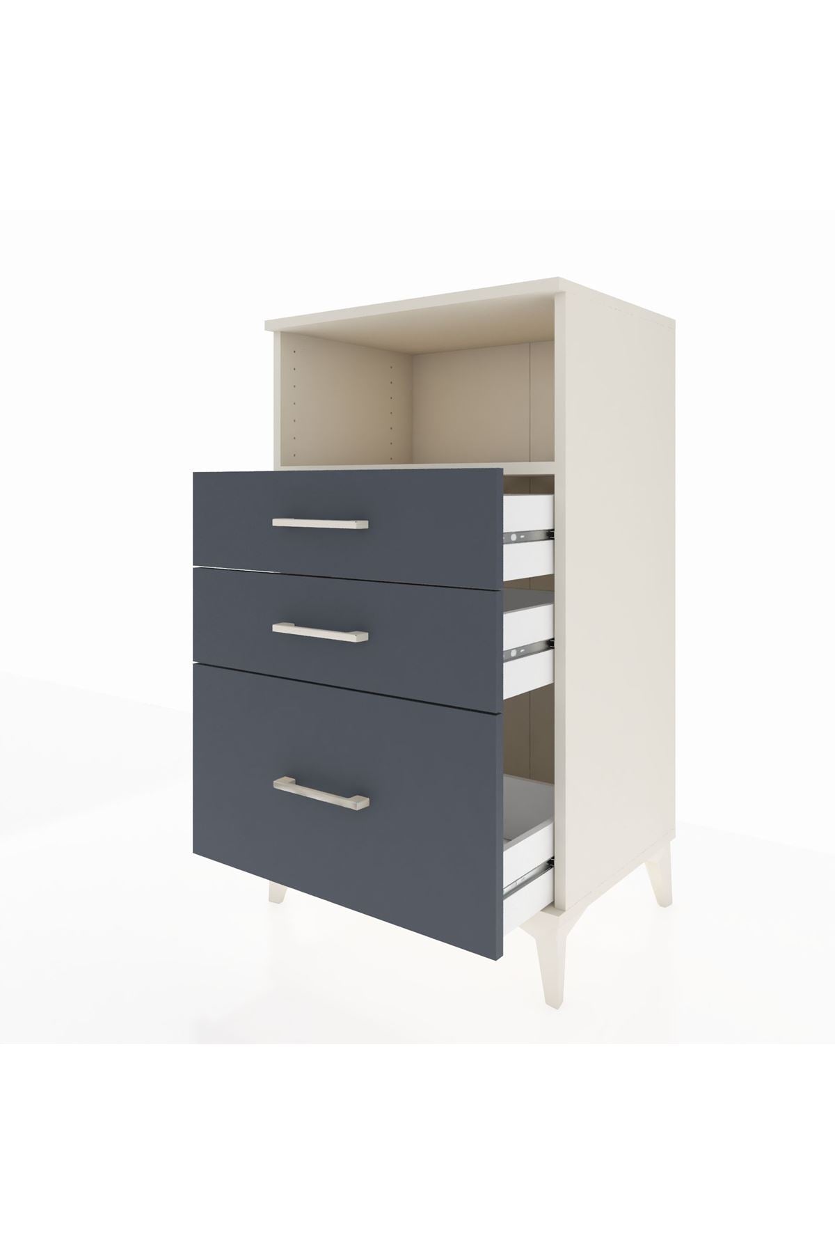 Hyperion Komodin Tek Raflı 3 Çekmeceli 60x44x106 - S48M014V2B