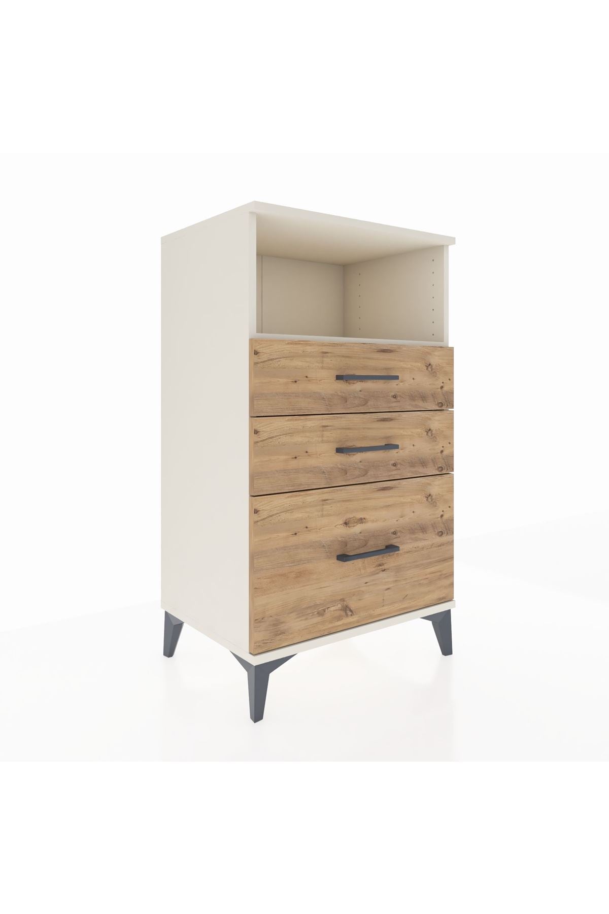 Hyperion Komodin Tek Raflı 3 Çekmeceli 60x44x106 - S48M014V3B