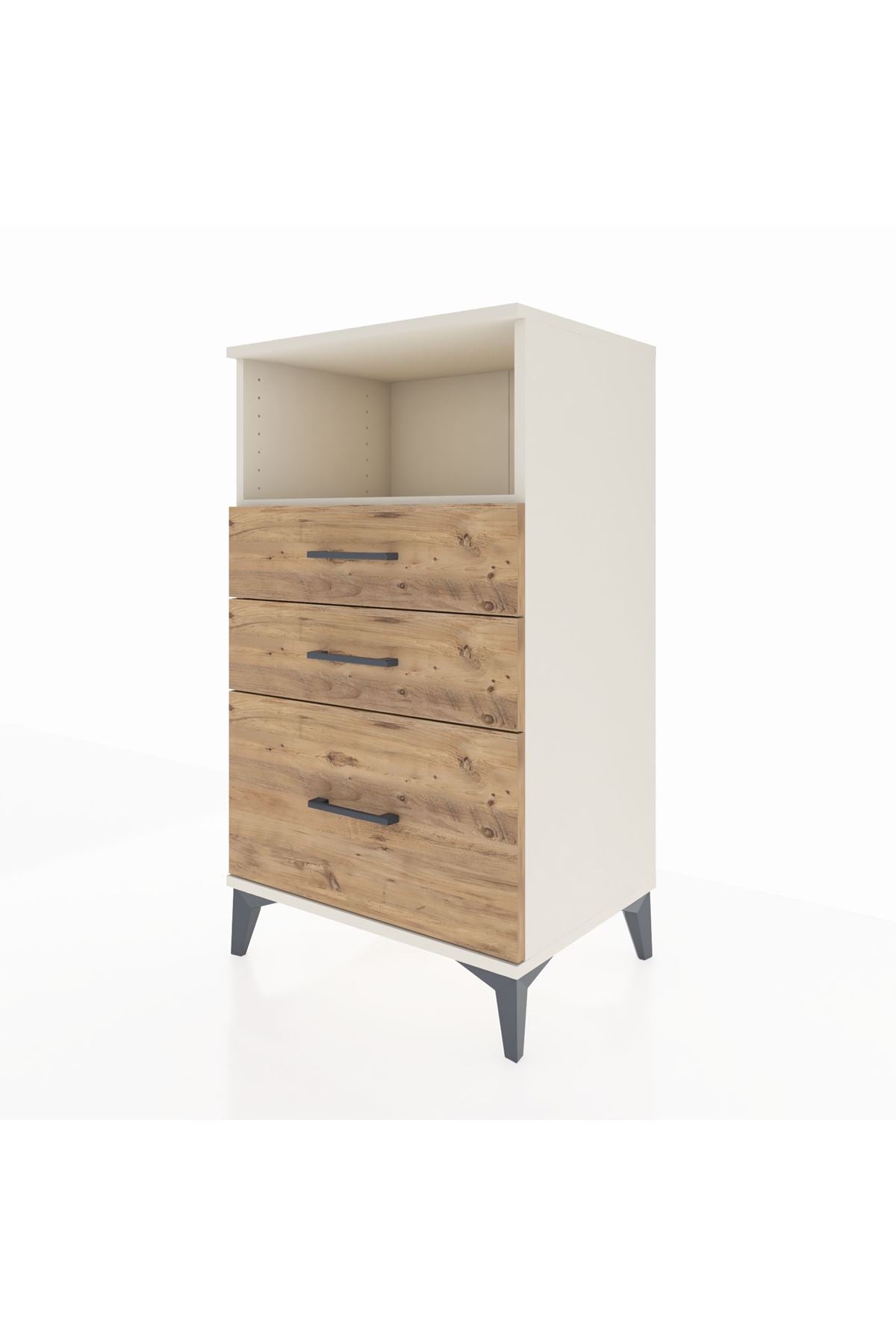 Hyperion Komodin Tek Raflı 3 Çekmeceli 60x44x106 - S48M014V3B