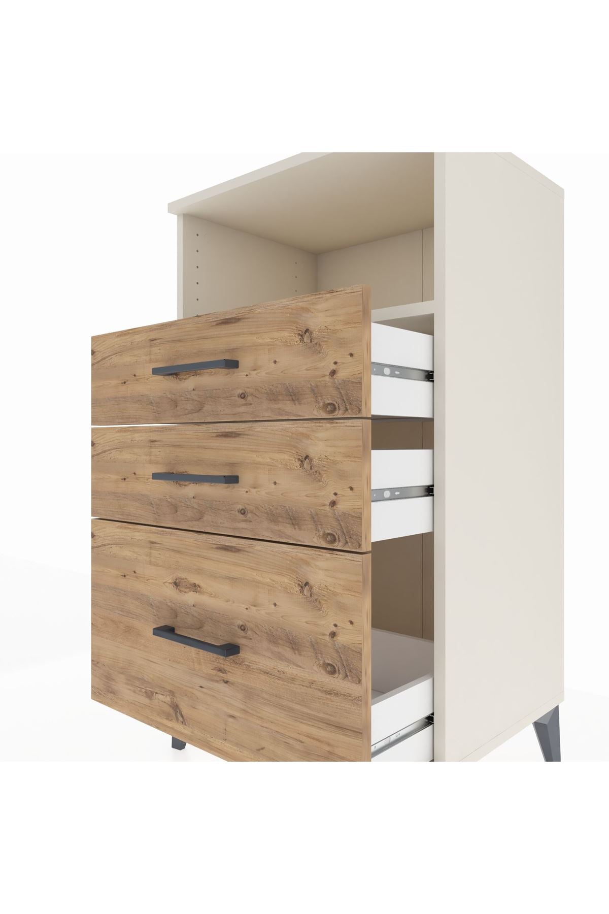 Hyperion Komodin Tek Raflı 3 Çekmeceli 60x44x106 - S48M014V3B