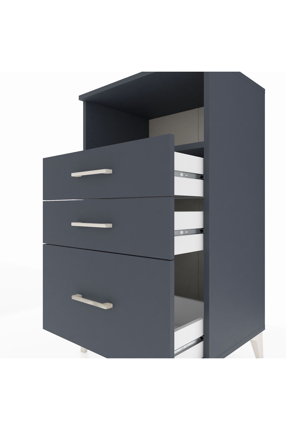 Hyperion Komodin Tek Raflı 3 Çekmeceli 60x44x106 - S48M014V5B