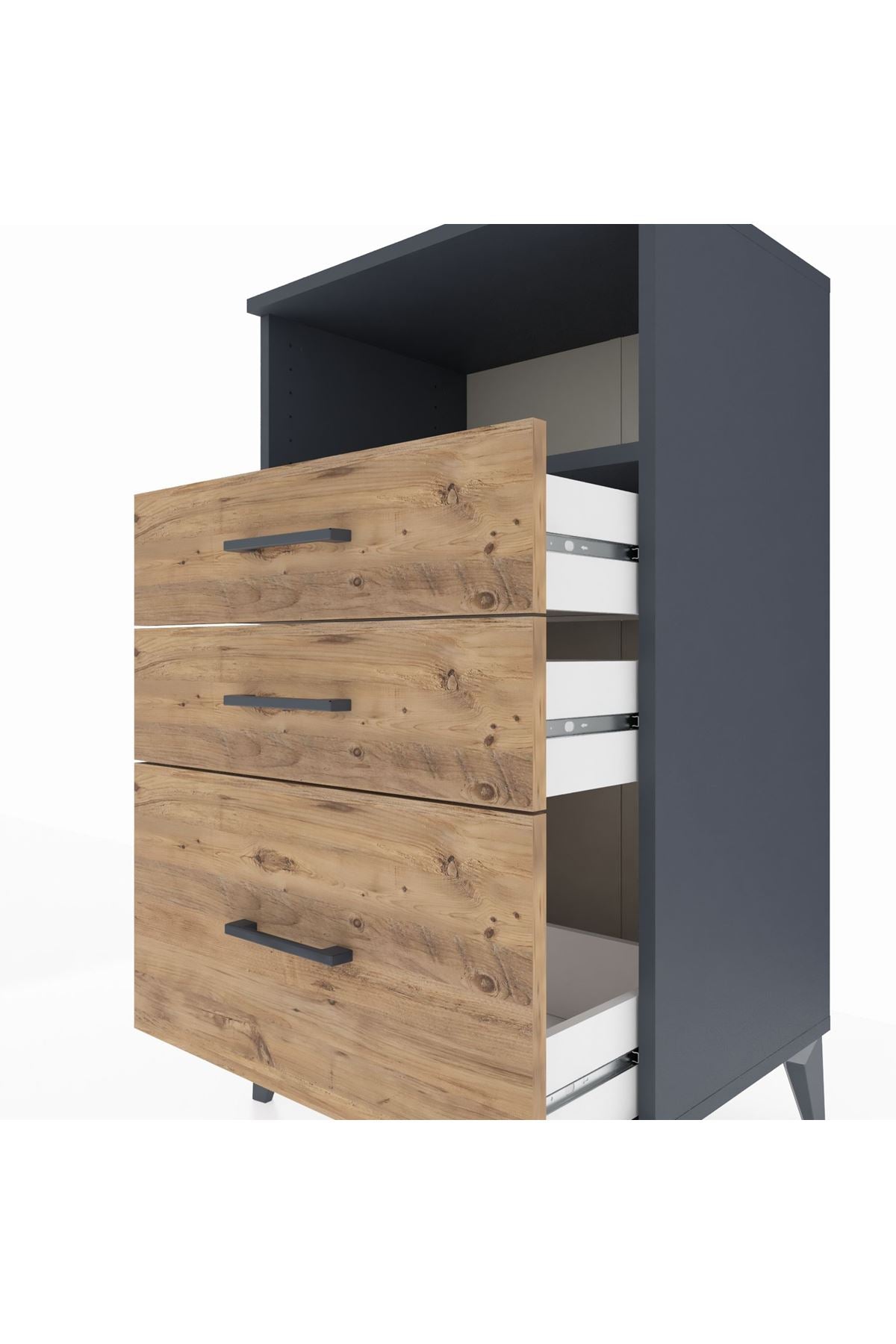 Hyperion Komodin Tek Raflı 3 Çekmeceli 60x44x106 - S48M014V6B