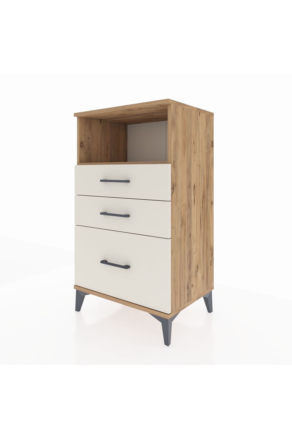Hyperion Komodin Tek Raflı 3 Çekmeceli 60x44x106 - S48M014V7B