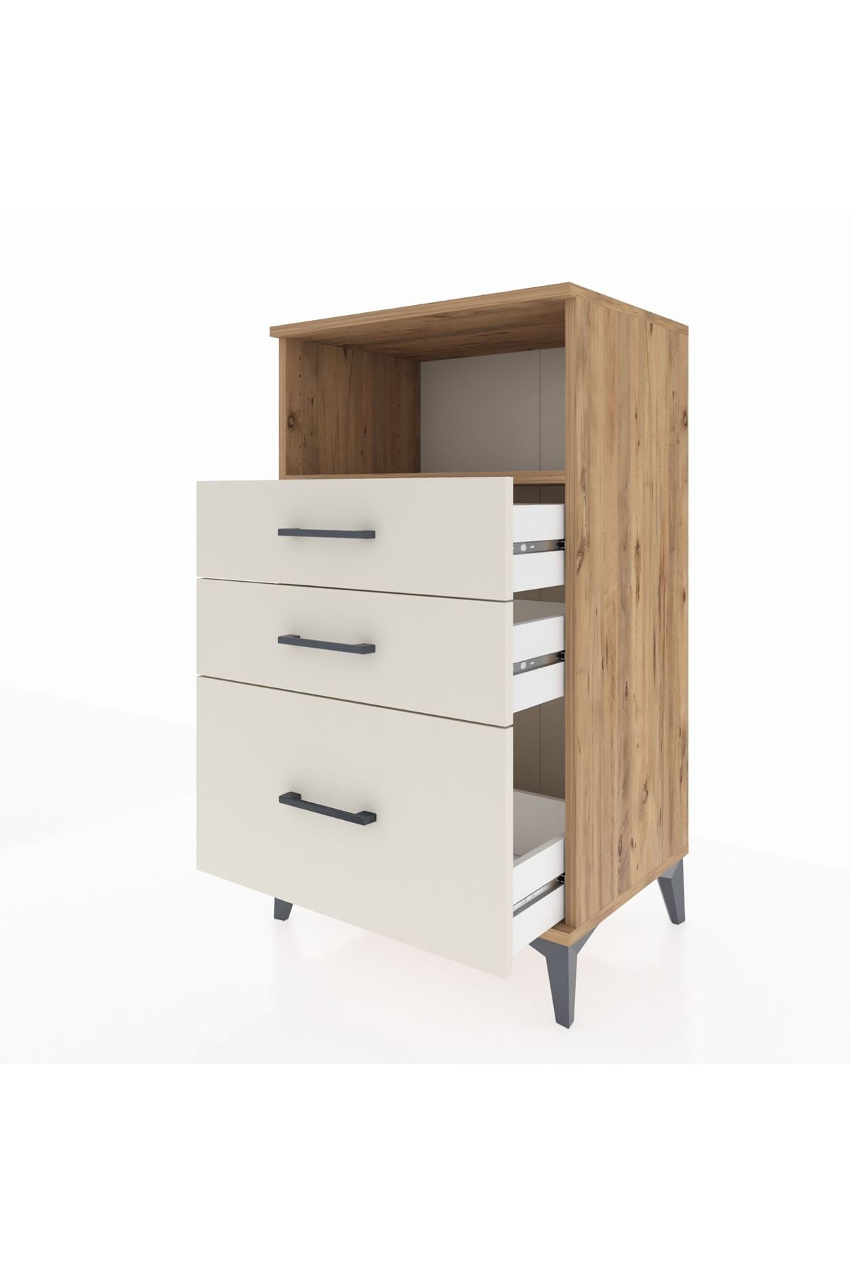 Hyperion Komodin Tek Raflı 3 Çekmeceli 60x44x106 - S48M014V7B