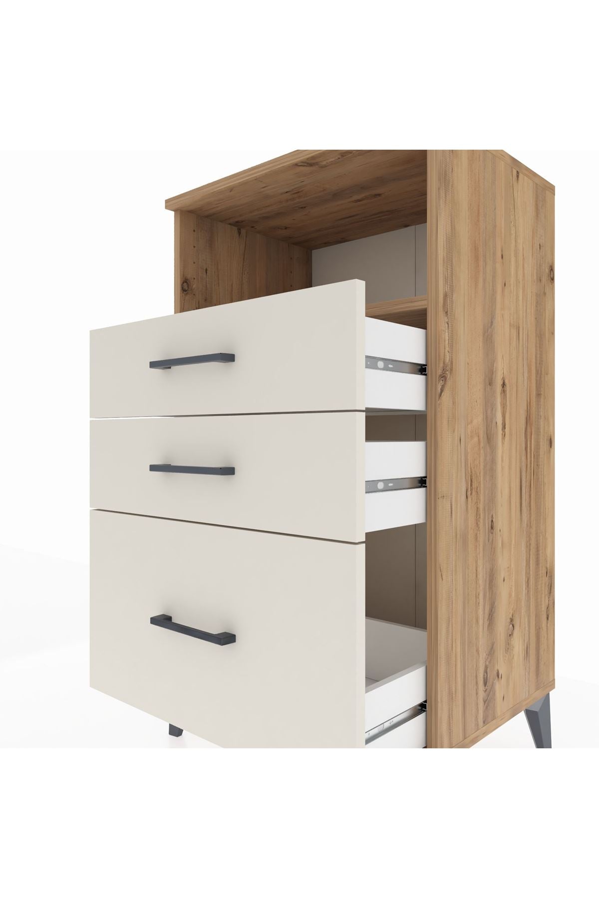 Hyperion Komodin Tek Raflı 3 Çekmeceli 60x44x106 - S48M014V7B