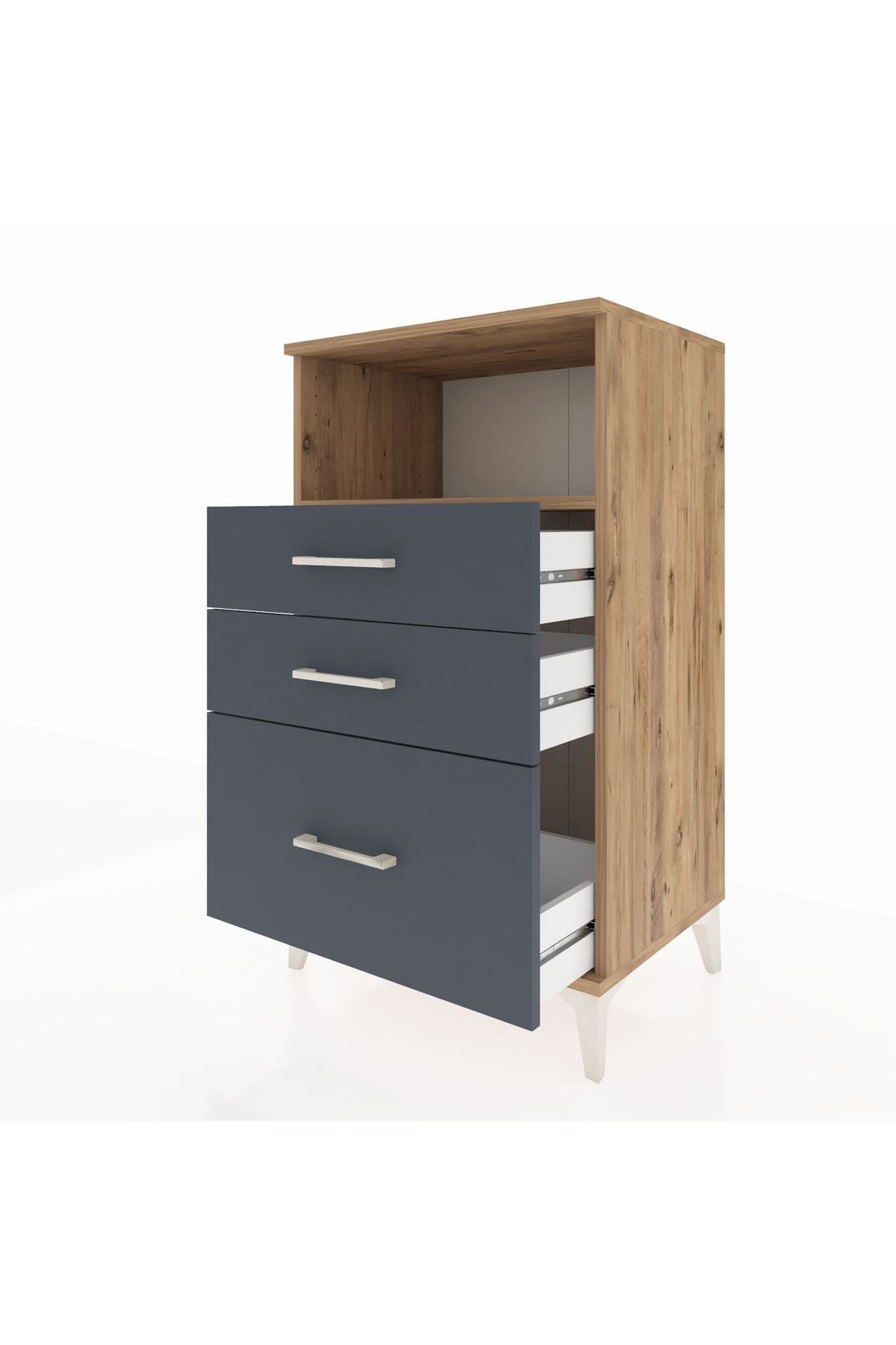 Hyperion Komodin Tek Raflı 3 Çekmeceli 60x44x106 - S48M014V8B
