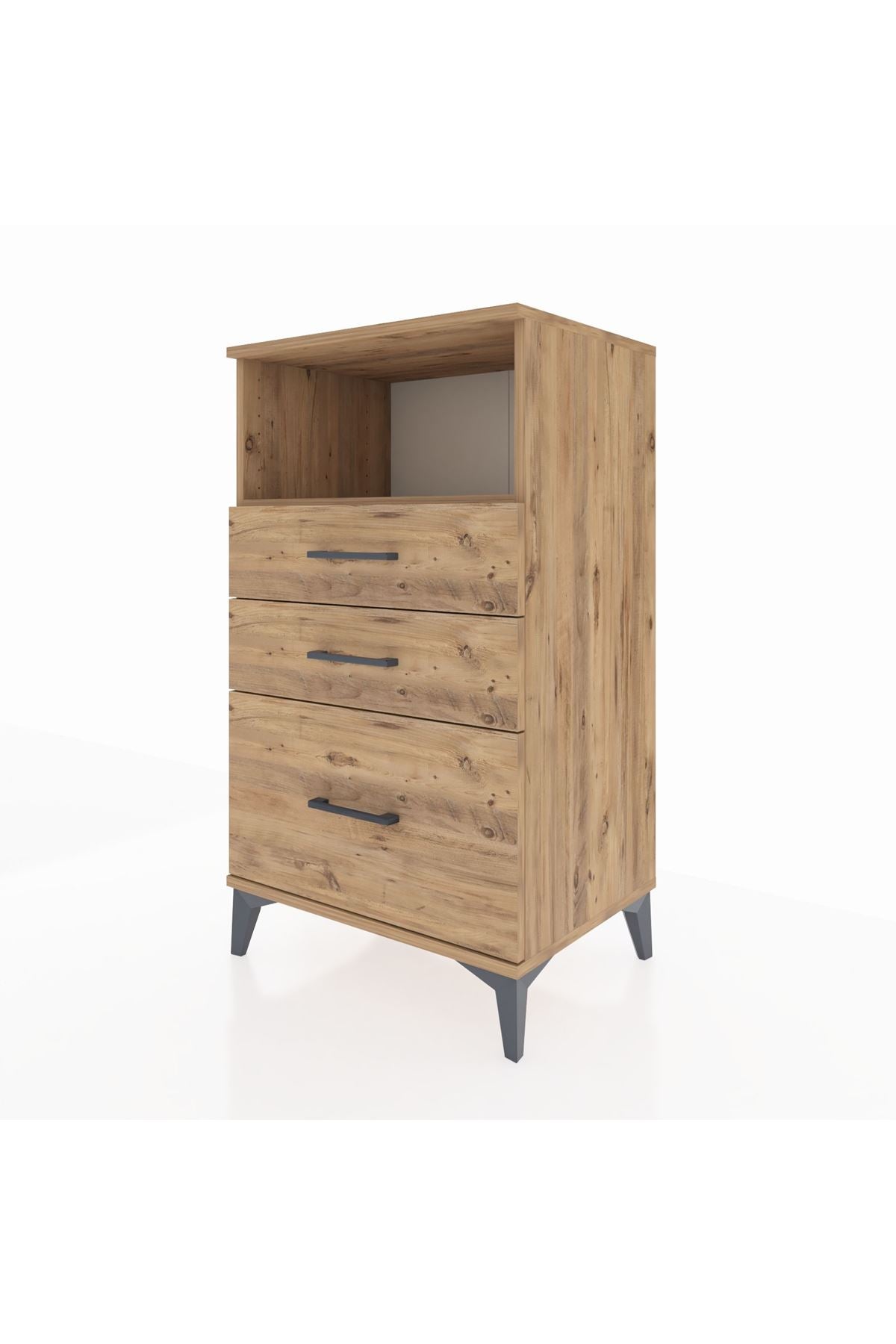 Hyperion Komodin Tek Raflı 3 Çekmeceli 60x44x106 - S48M014V9B