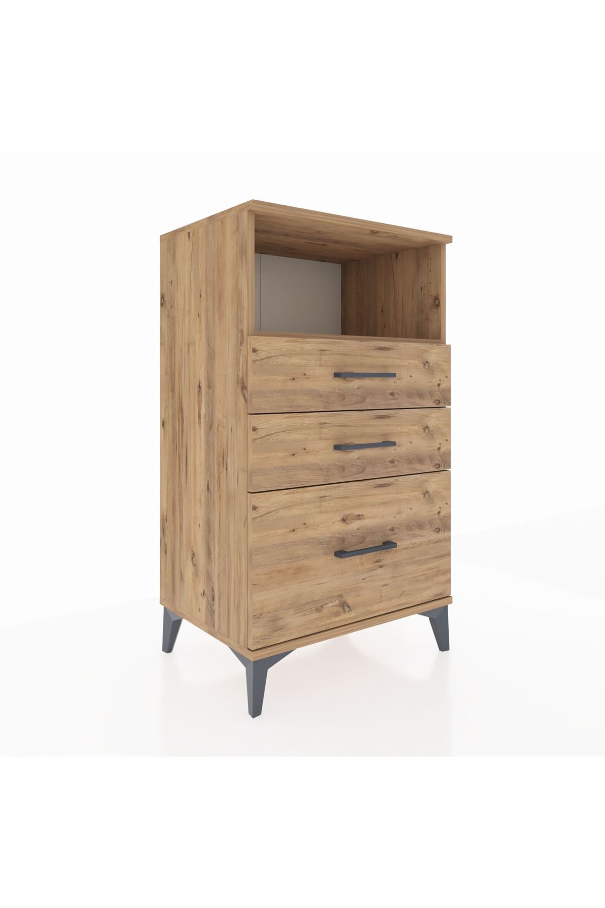 Hyperion Komodin Tek Raflı 3 Çekmeceli 60x44x106 - S48M014V9B