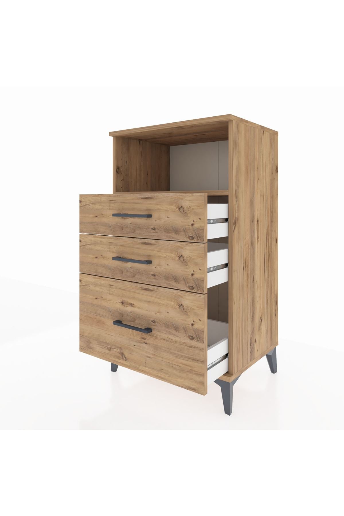 Hyperion Komodin Tek Raflı 3 Çekmeceli 60x44x106 - S48M014V9B