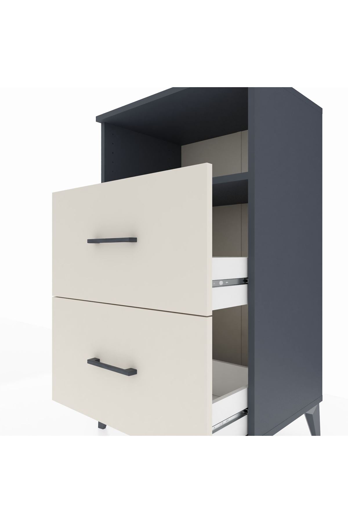 Hyperion Komodin Tek Raflı 2 Çekmeceli 60x44x106 - S48M015V4B