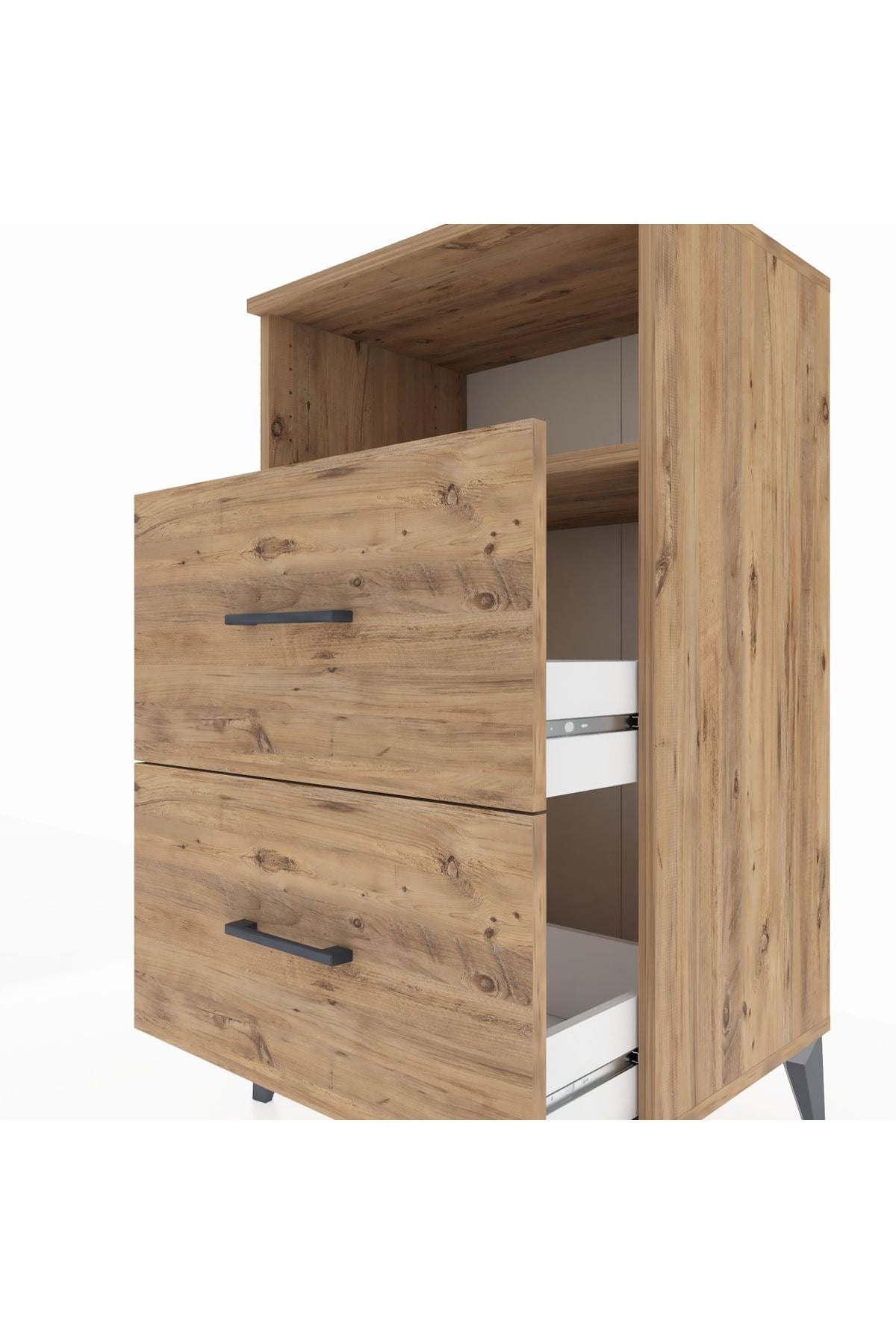 Hyperion Komodin Tek Raflı 2 Çekmeceli 60x44x106 - S48M015V9B