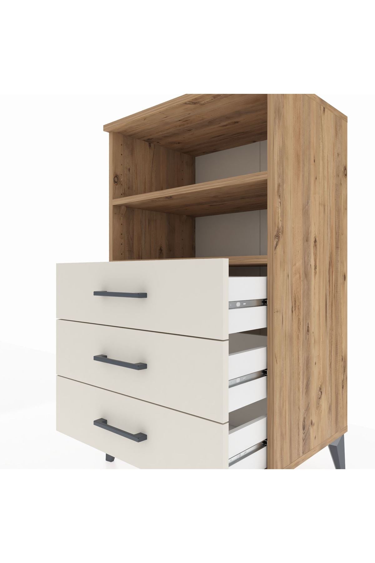 Hyperion Komodin 2 Raflı 3 Çekmeceli 60x44x106 - S48M017V7B
