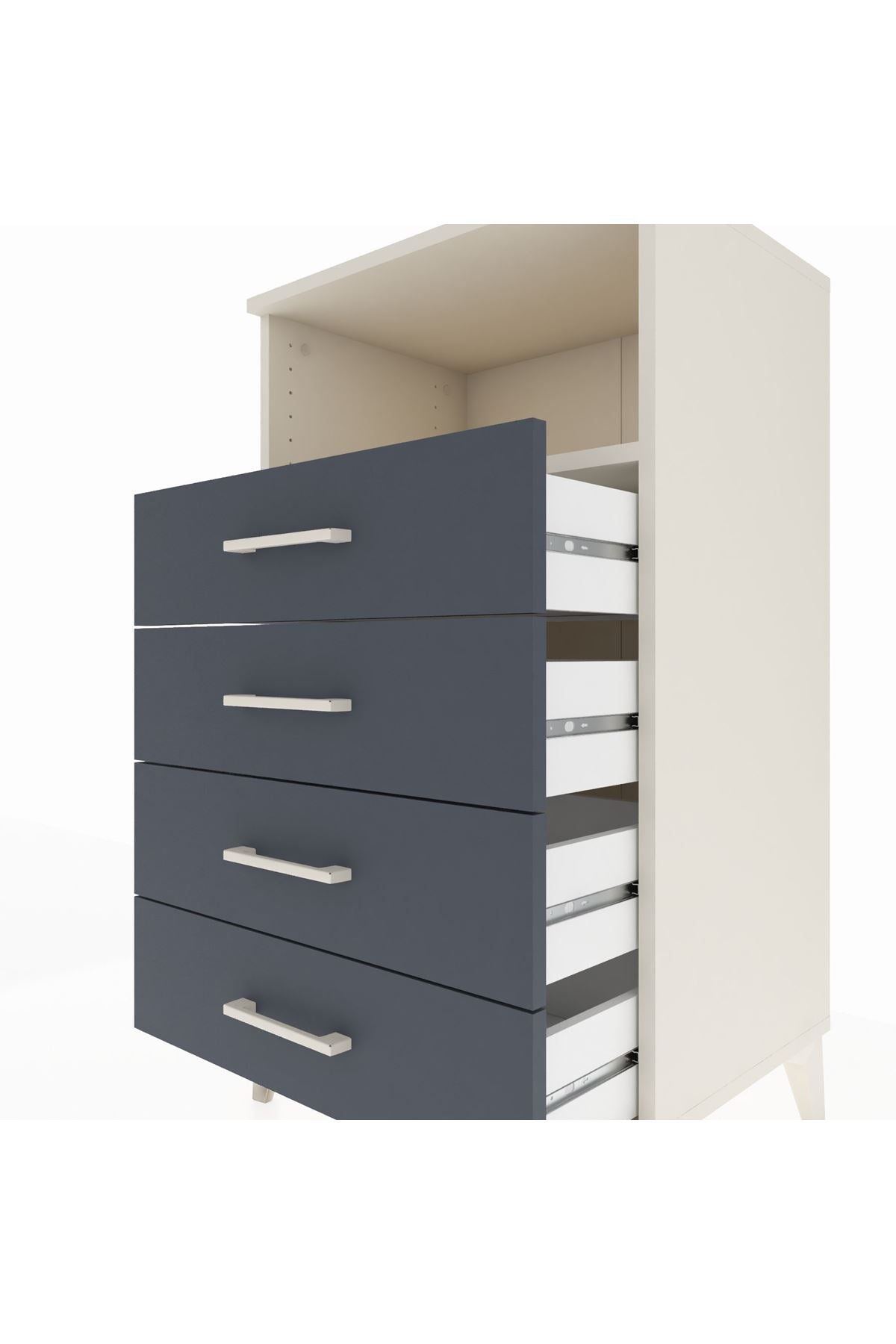 Hyperion Komodin Tek Raflı 4 Çekmeceli 60x44x106 - S48M018V2B