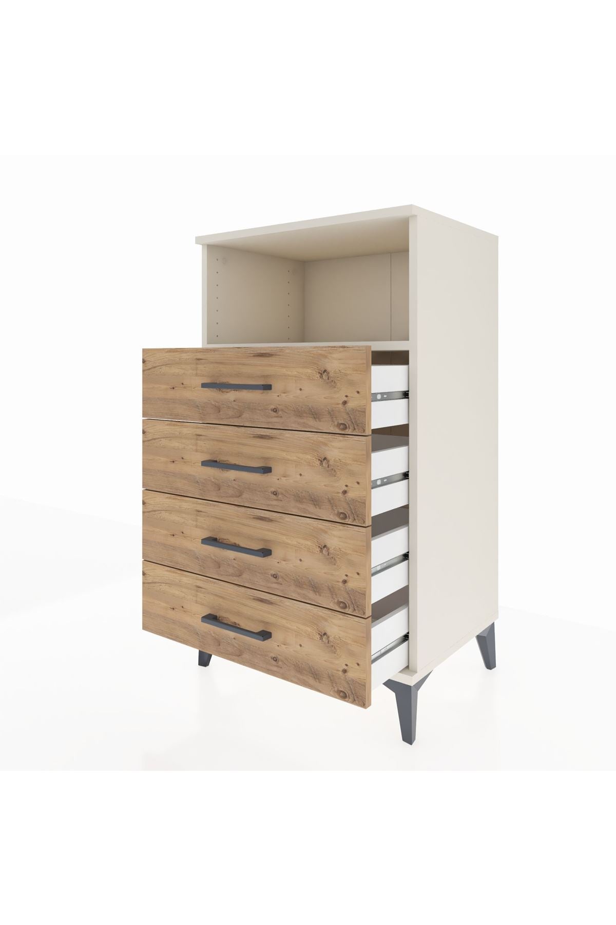 Hyperion Komodin Tek Raflı 4 Çekmeceli 60x44x106 - S48M018V3B