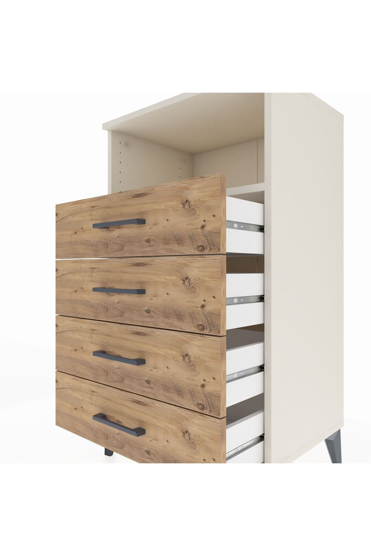 Hyperion Komodin Tek Raflı 4 Çekmeceli 60x44x106 - S48M018V3B