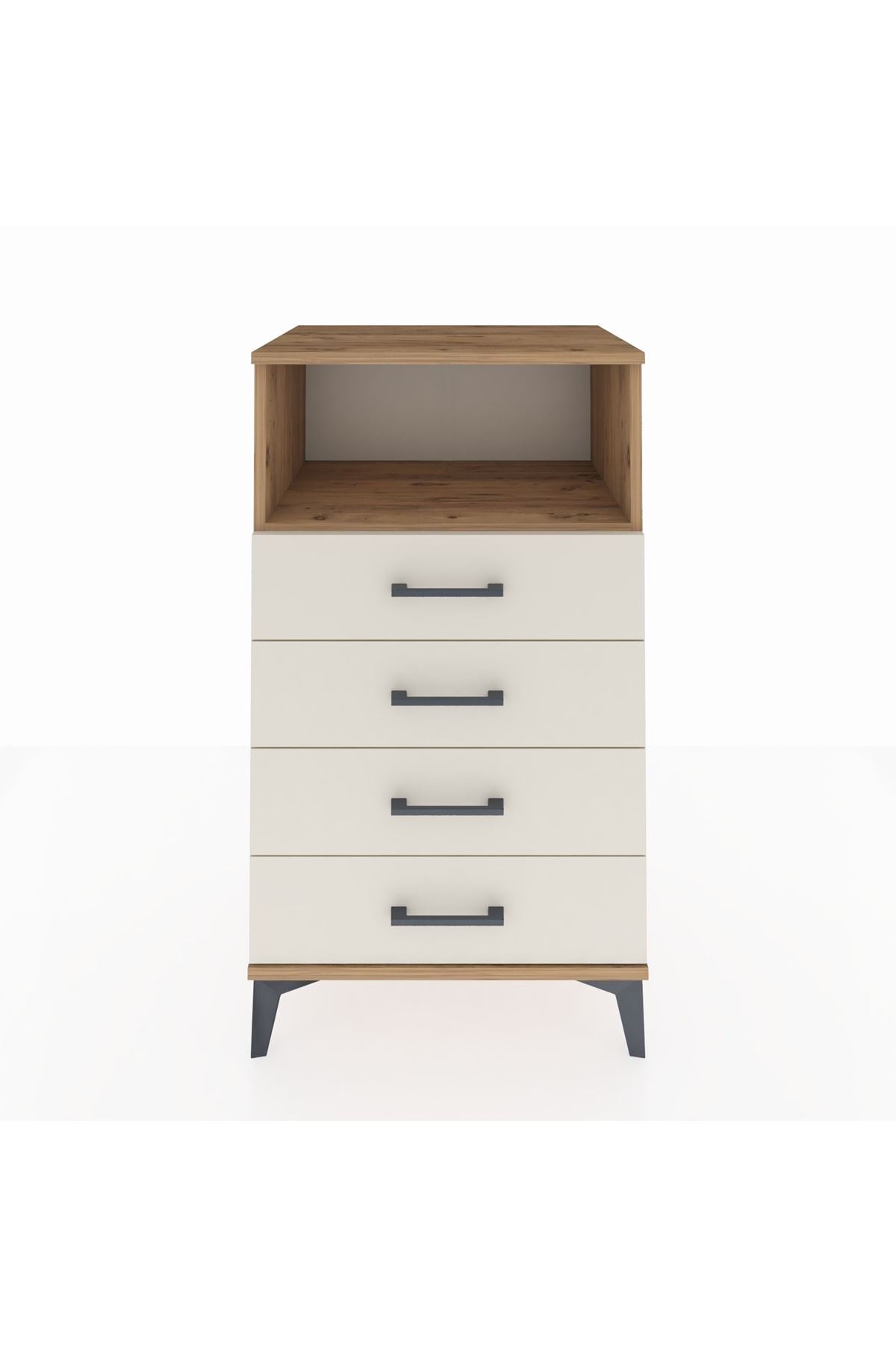 Hyperion Komodin Tek Raflı 4 Çekmeceli 60x44x106 - S48M018V7B
