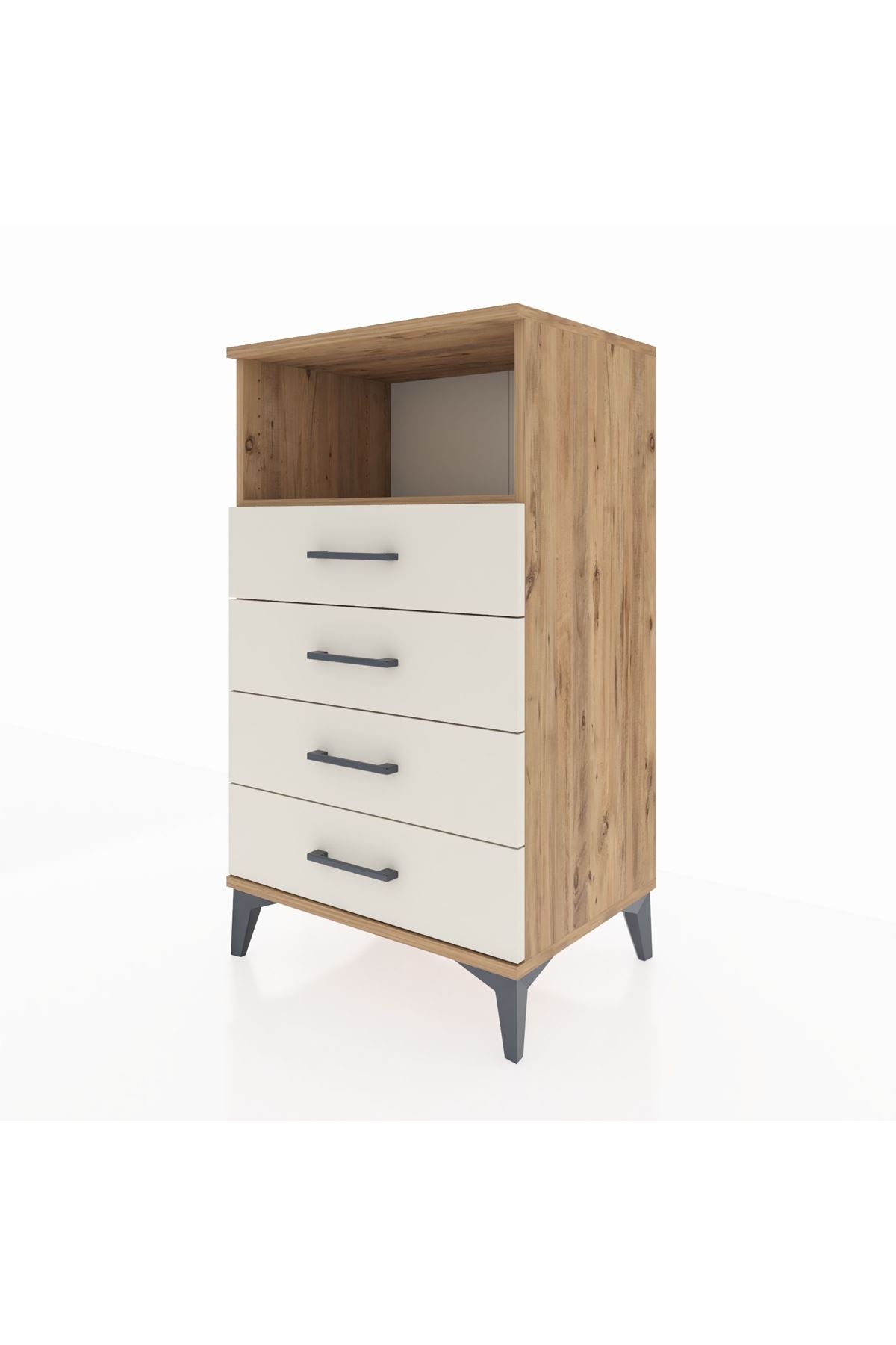 Hyperion Komodin Tek Raflı 4 Çekmeceli 60x44x106 - S48M018V7B