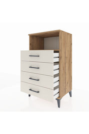 Hyperion Komodin Tek Raflı 4 Çekmeceli 60x44x106 - S48M018V7B