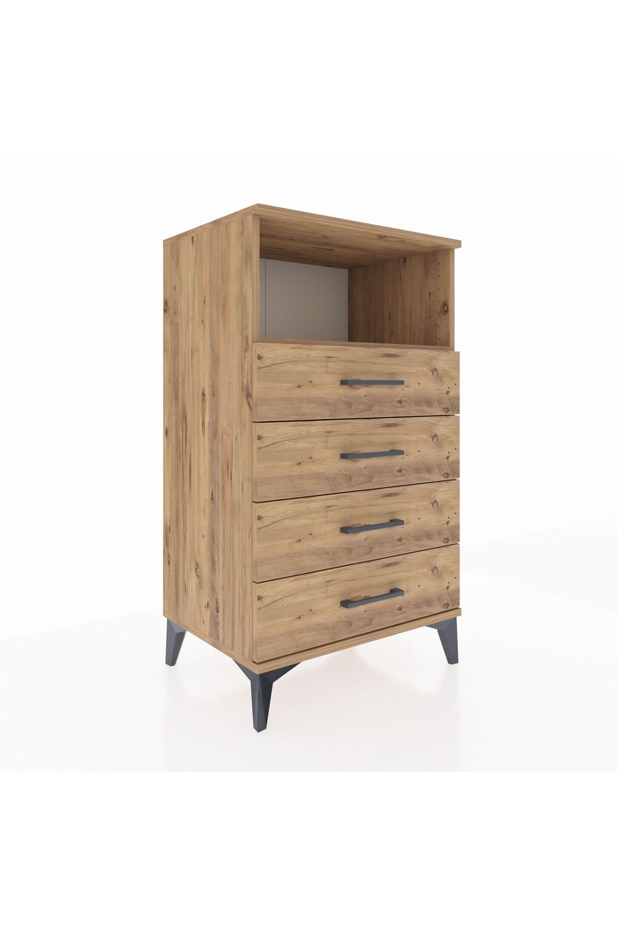 Hyperion Komodin Tek Raflı 4 Çekmeceli 60x44x106 - S48M018V9B