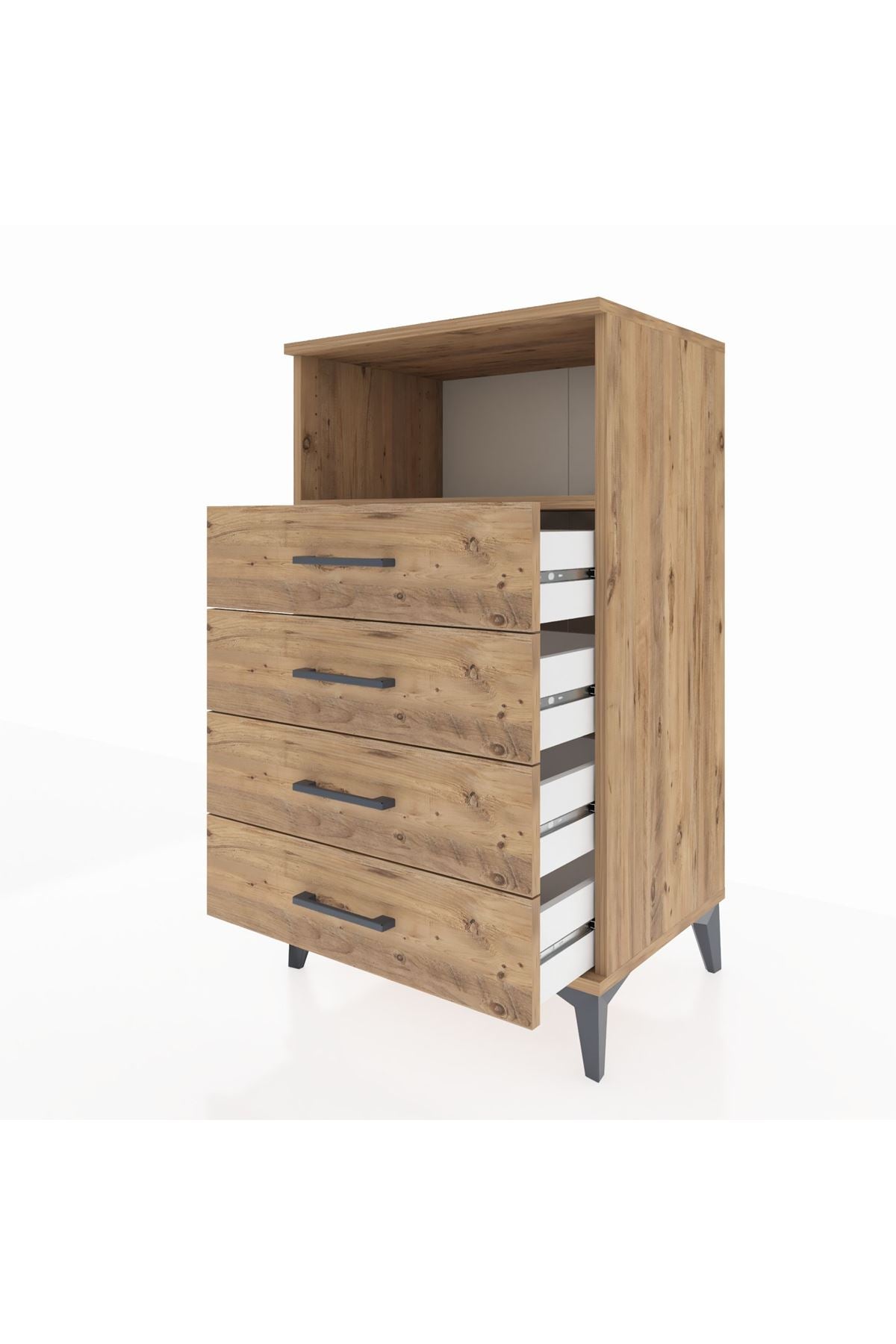 Hyperion Komodin Tek Raflı 4 Çekmeceli 60x44x106 - S48M018V9B