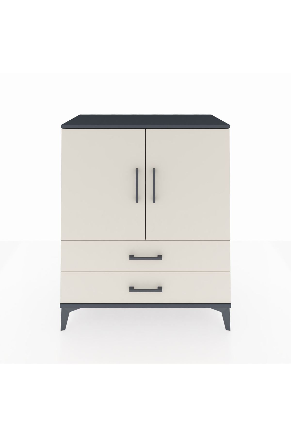 Hyperion Şifonyer 2 Raflı 2 Çekmeceli 2 Kapaklı 88x44x106 - S38M007V4B