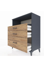 Hyperion Şifonyer Tek Raflı 3 Çekmeceli 88x44x106 - S38M014V6B